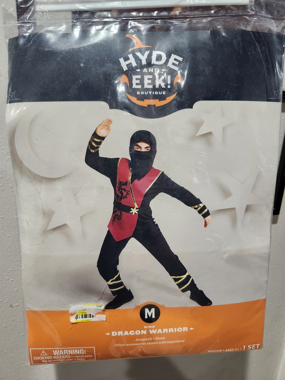 Hyde & Eek! Kids Dragon Warrior Costume — Black & Red (M)